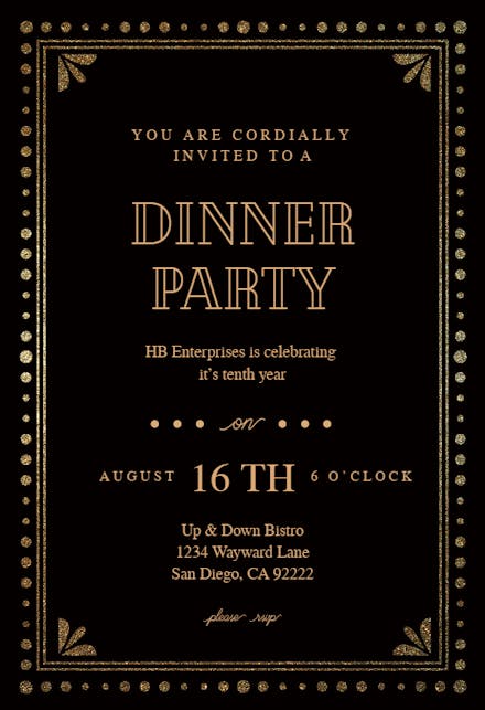 dinner meeting invitation template